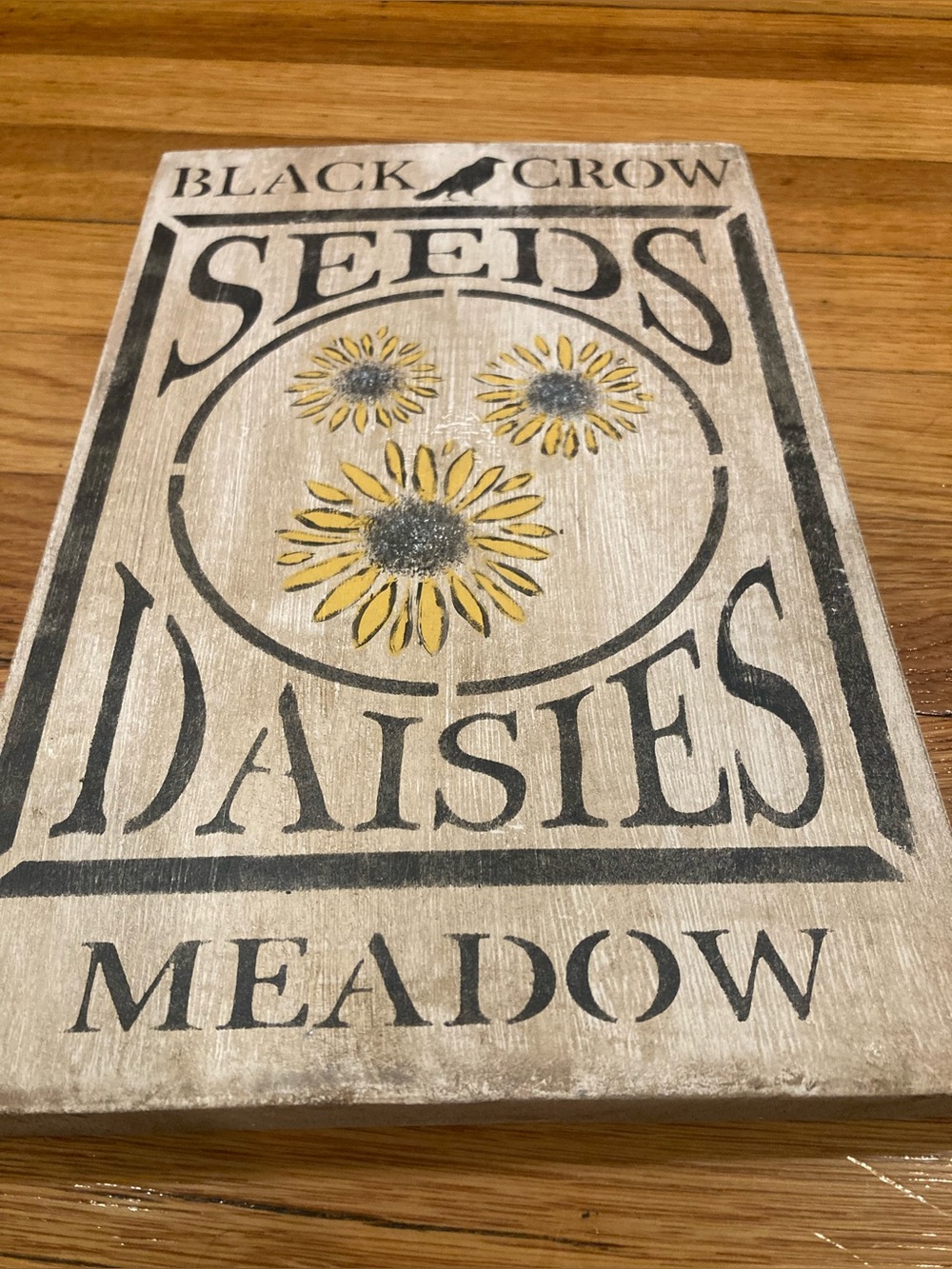Handmade | Vintage Inspired Daisy Seed Wood Sign